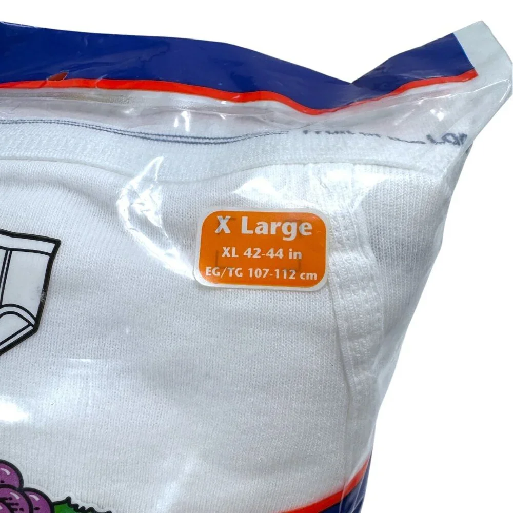 Vintage 2005 Fruit of the Loom Briefs 8-Bonus Pack XL 42-44 Mens White Underwear